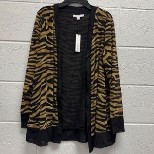 NWT Chico’s Semi-Sheer Tiger Print Cardigan Jacket | Size S